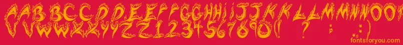FlamingTears Font – Orange Fonts on Red Background