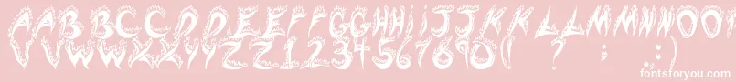 FlamingTears Font – White Fonts on Pink Background