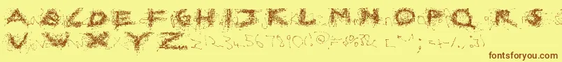BrokenEverywhereRegular Font – Brown Fonts on Yellow Background