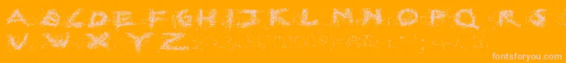 BrokenEverywhereRegular-Schriftart – Rosa Schriften auf orangefarbenem Hintergrund