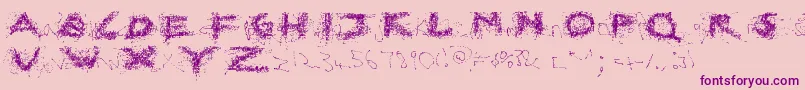 BrokenEverywhereRegular Font – Purple Fonts on Pink Background
