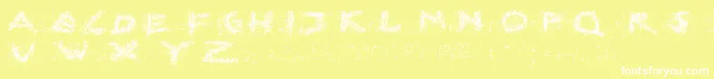 BrokenEverywhereRegular Font – White Fonts on Yellow Background