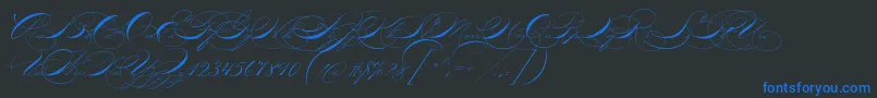 P22zanerone-Schriftart – Blaue Schriften auf schwarzem Hintergrund