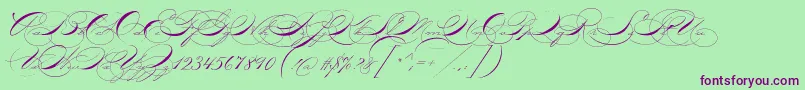 P22zanerone-Schriftart – Violette Schriften auf grünem Hintergrund