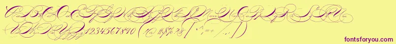 P22zanerone Font – Purple Fonts on Yellow Background