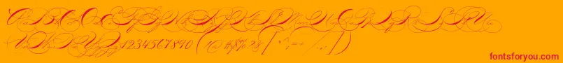 フォントP22zanerone – オレンジの背景に赤い文字