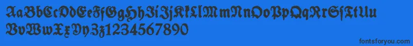 SchneidlerHalbFetteTrashFree-Schriftart – Schwarze Schriften auf blauem Hintergrund