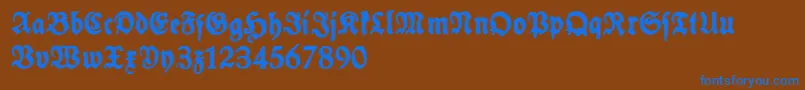 フォントSchneidlerHalbFetteTrashFree – 茶色の背景に青い文字