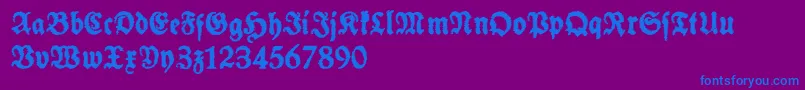 フォントSchneidlerHalbFetteTrashFree – 紫色の背景に青い文字