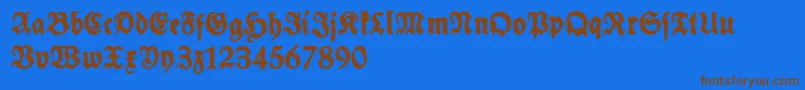 SchneidlerHalbFetteTrashFree Font – Brown Fonts on Blue Background