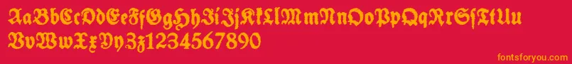 SchneidlerHalbFetteTrashFree Font – Orange Fonts on Red Background
