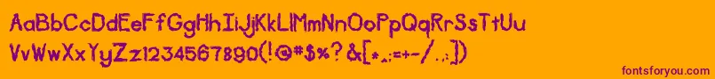 Diskontented-fontti – violetit fontit oranssilla taustalla