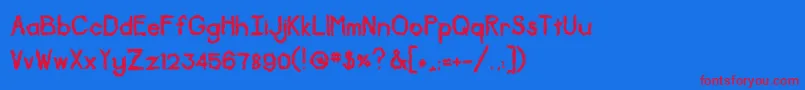 Diskontented-fontti – punaiset fontit sinisellä taustalla