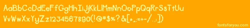 Diskontented Font – Yellow Fonts on Orange Background