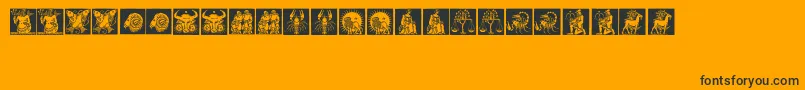 Tierkreis1 Font – Black Fonts on Orange Background