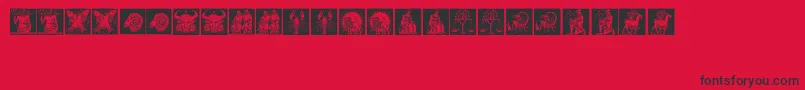 Tierkreis1 Font – Black Fonts on Red Background