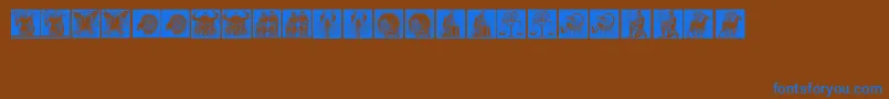 Tierkreis1 Font – Blue Fonts on Brown Background