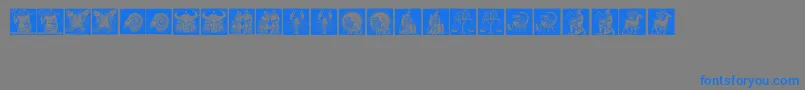 Tierkreis1 Font – Blue Fonts on Gray Background