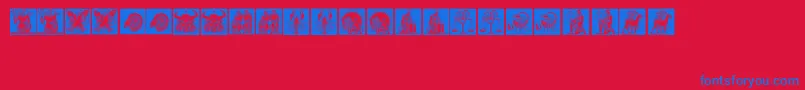 Tierkreis1 Font – Blue Fonts on Red Background