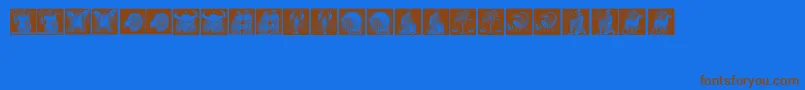 Tierkreis1 Font – Brown Fonts on Blue Background