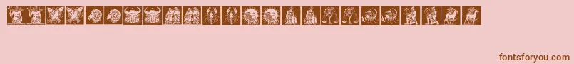 Tierkreis1 Font – Brown Fonts on Pink Background