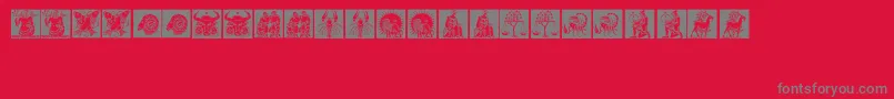 Tierkreis1 Font – Gray Fonts on Red Background