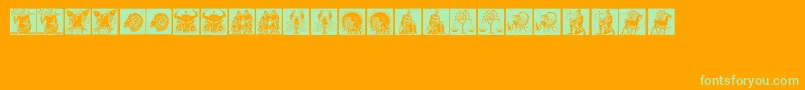 Tierkreis1 Font – Green Fonts on Orange Background