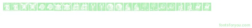 Tierkreis1 Font – Green Fonts on White Background