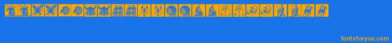 Tierkreis1 Font – Orange Fonts on Blue Background