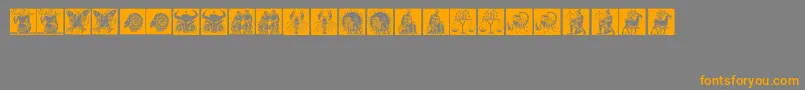 Tierkreis1 Font – Orange Fonts on Gray Background