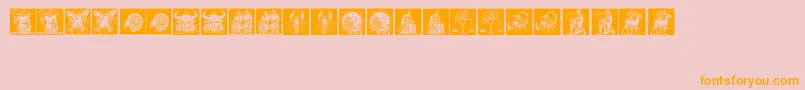 Tierkreis1 Font – Orange Fonts on Pink Background