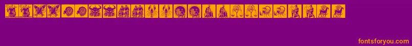 Tierkreis1 Font – Orange Fonts on Purple Background