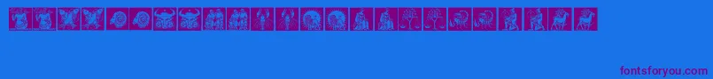 Tierkreis1 Font – Purple Fonts on Blue Background