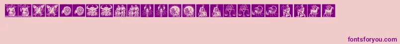 Tierkreis1 Font – Purple Fonts on Pink Background