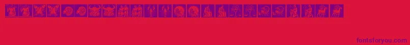Tierkreis1 Font – Purple Fonts on Red Background