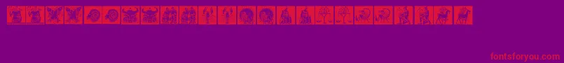 Tierkreis1 Font – Red Fonts on Purple Background