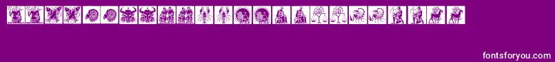 Tierkreis1 Font – White Fonts on Purple Background