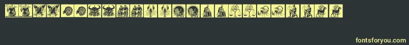 Tierkreis1 Font – Yellow Fonts on Black Background