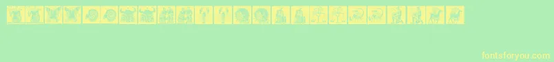 Tierkreis1 Font – Yellow Fonts on Green Background