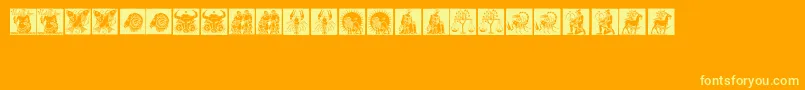 Tierkreis1 Font – Yellow Fonts on Orange Background