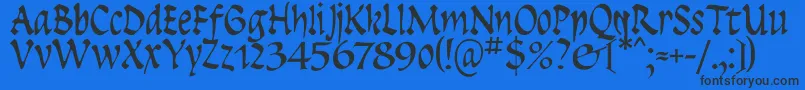 フォントInsula – 黒い文字の青い背景