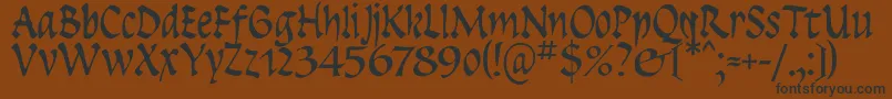 Insula-Schriftart – Schwarze Schriften auf braunem Hintergrund