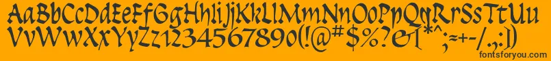 Insula-fontti – mustat fontit oranssilla taustalla
