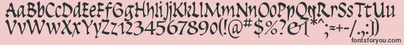 Insula-fontti – mustat fontit vaaleanpunaisella taustalla
