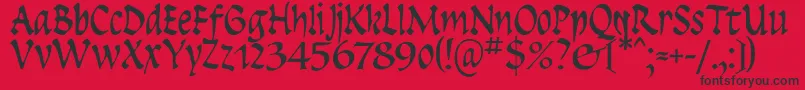 フォントInsula – 赤い背景に黒い文字