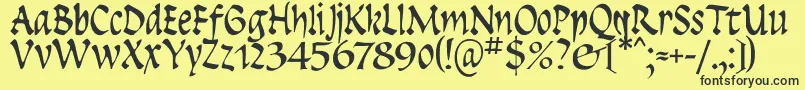 Insula-Schriftart – Schwarze Schriften auf gelbem Hintergrund