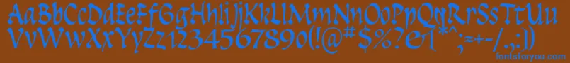 Insula-fontti – siniset fontit ruskealla taustalla