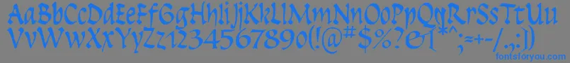 Insula-Schriftart – Blaue Schriften auf grauem Hintergrund