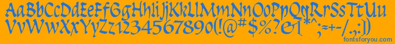 Insula-fontti – siniset fontit oranssilla taustalla