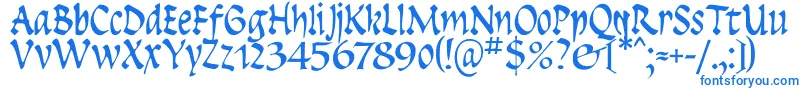 Czcionka Insula – niebieskie czcionki na białym tle